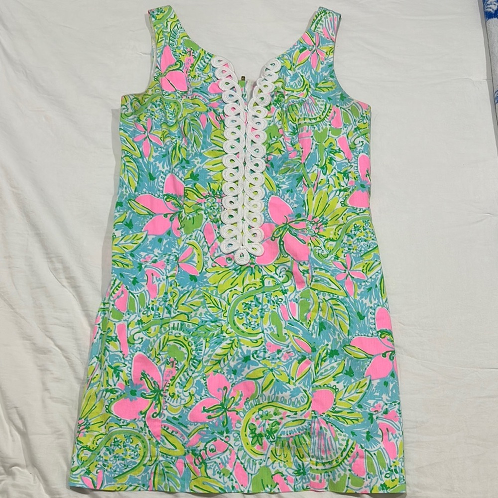 Lilly Pulitzer Pink and Green Floral Mini Dress